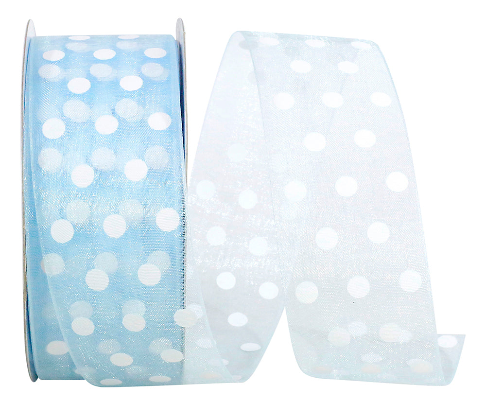 Light 1-1 2 Inch Sheer Dots Glee Ribbon Rd for Wreaths & Bows