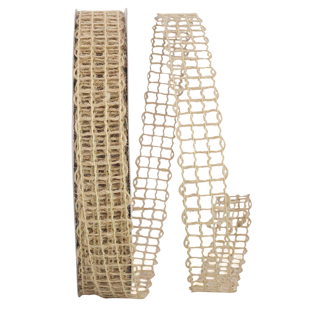Natural Jute Ribbon 7/8 Inch for Wreaths and Bows