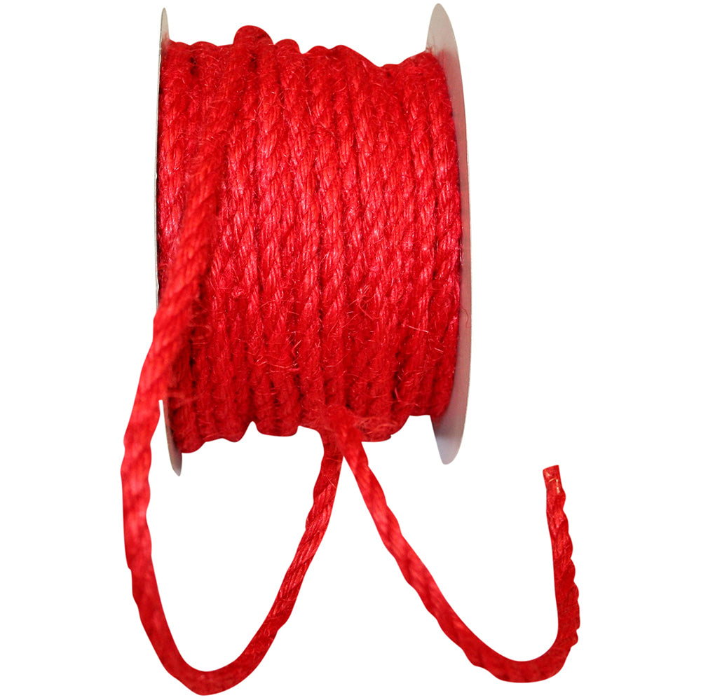 Red Jute Cord 1/4 Inch 25 Yards