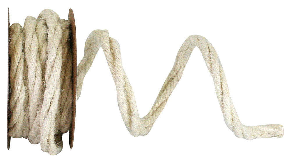 Jute Cord Ivory 3/8 Inch 25 Yards Firm Finish
