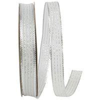 Metallic Organza Stripe Ribbon Silver 3/8 Inch for Bows
