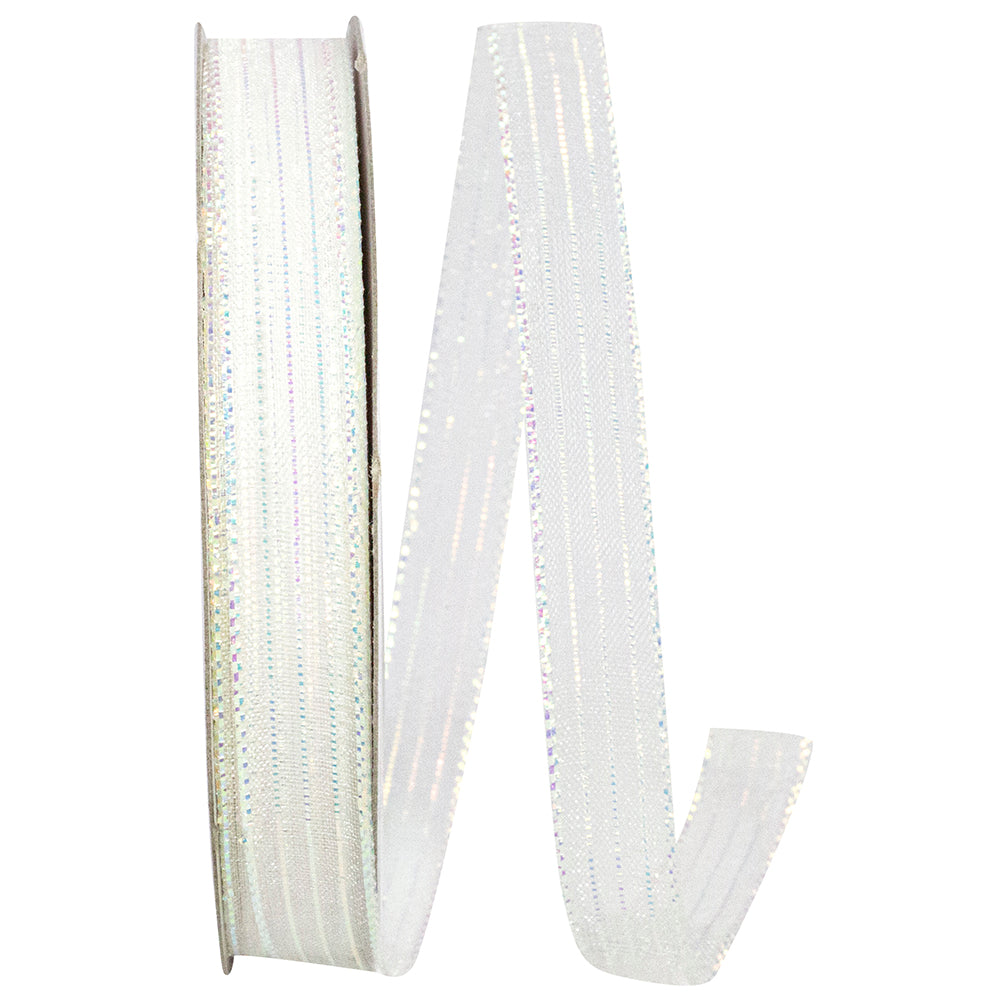 Iridescent Metallic Organza Stripe Ribbon 3/8 Inch for Bows