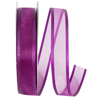 Plum 5 8 Inch Sheer Satin Edge Ribbon for Wreaths & Bows