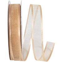 Taupe 5 8 Inch Sheer Satin Edge Ribbon for Wreaths & Bows