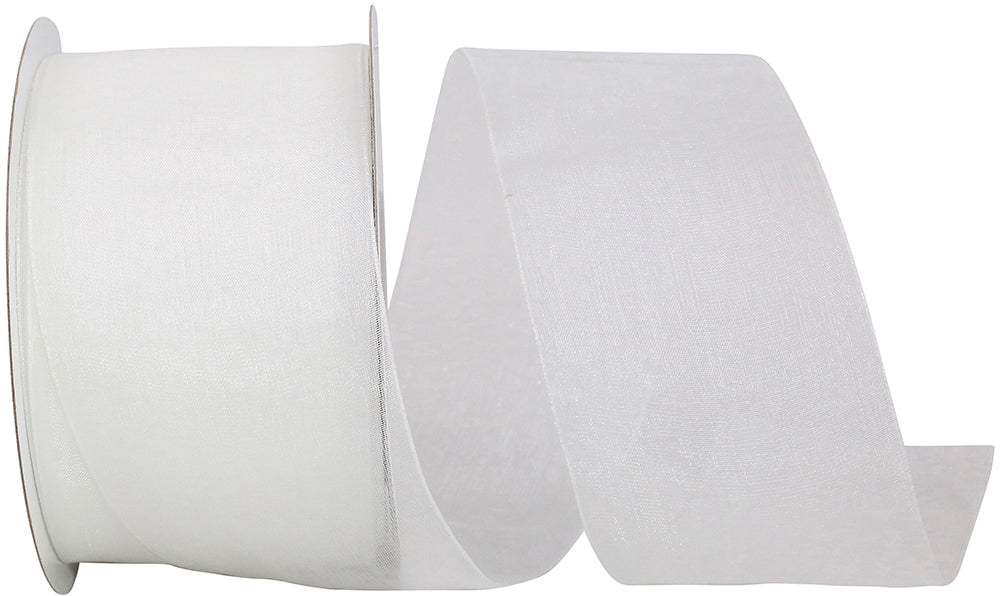 Chiffon Mono Sheer Ribbon White 2-1/2 Inch for Bows