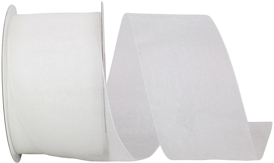 Chiffon Mono Sheer Ribbon White 2-1/2 Inch for Bows