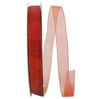 Rust Chiffon Mono Sheer Ribbon 5/8 Inch for Wreaths