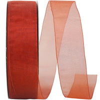Rust Chiffon Mono Sheer Ribbon 1-1/2 Inch for Wreaths