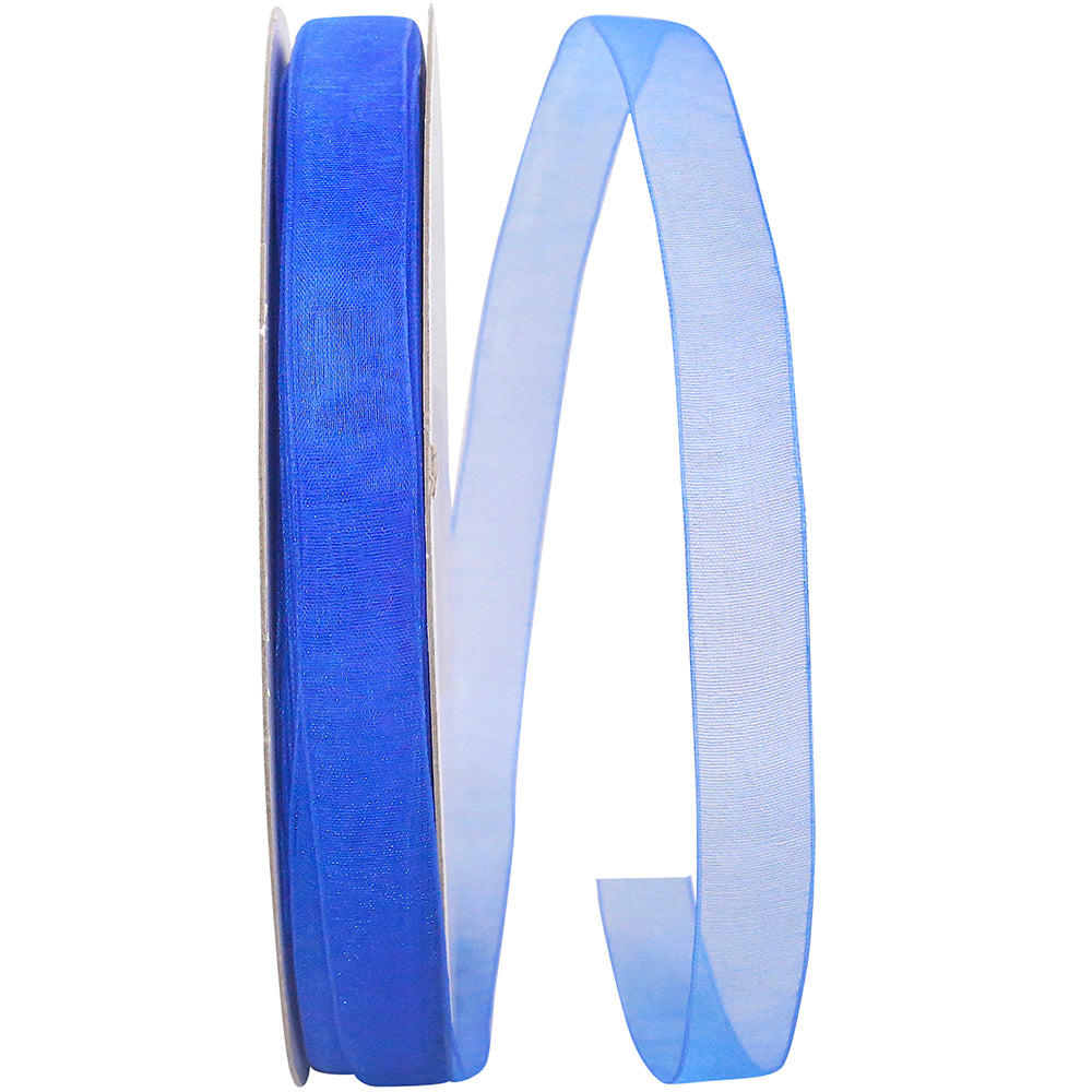 Chiffon Mono Sheer Ribbon Royal 5/8 Inch for Wreaths