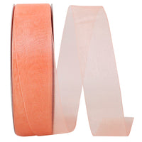 Peach Chiffon Mono Sheer Ribbon 1-1/2 Inch for Bows