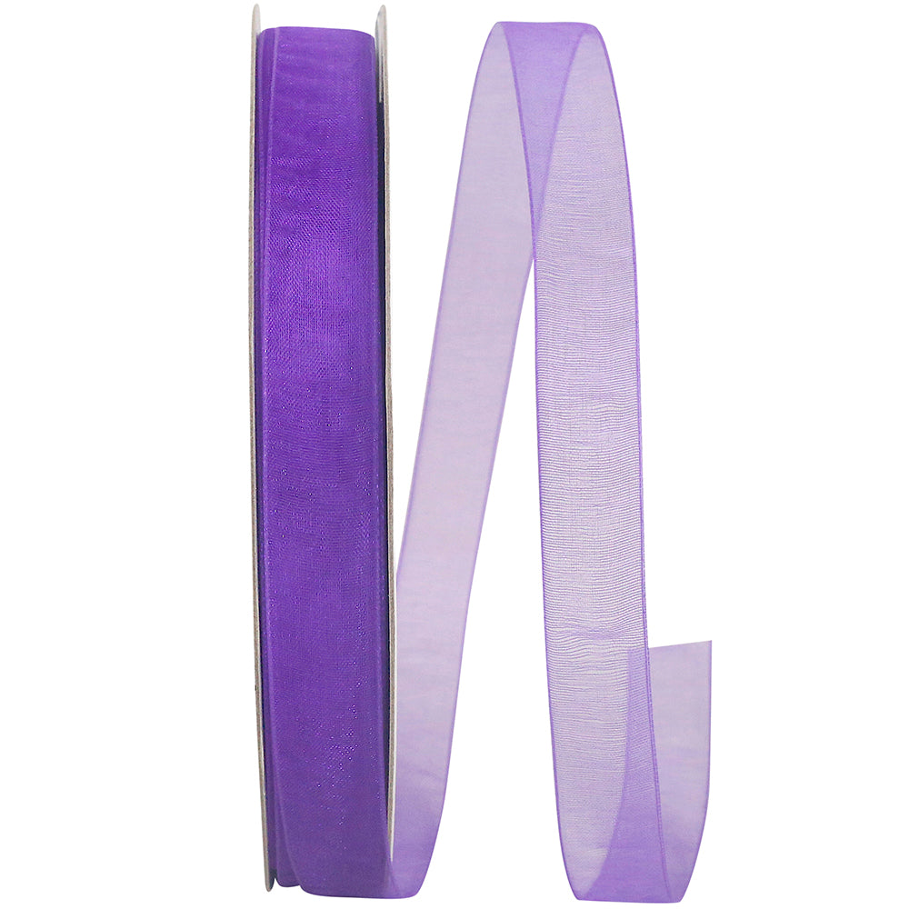 Chiffon Mono Sheer Ribbon Purple 5/8 Inch for Bows