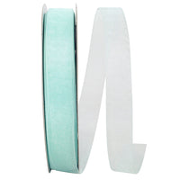 Aqua Chiffon Mono Sheer Ribbon 7/8 Inch for Wreaths