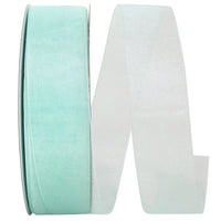 Aqua Chiffon Mono Sheer Ribbon 1-1/2 Inch for Wreaths