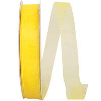 Chiffon Mono Sheer Ribbon Yellow 7/8 Inch for Bows