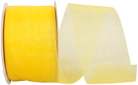 Chiffon Mono Sheer Ribbon Yellow 2-1/2 Inch 50Yds
