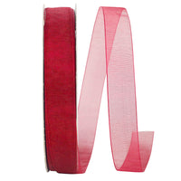 Burgundy Chiffon Mono Sheer Ribbon 7/8 Inch for Bows