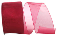 Burgundy Chiffon Mono Sheer Ribbon 2-1/2 Inch for Bows