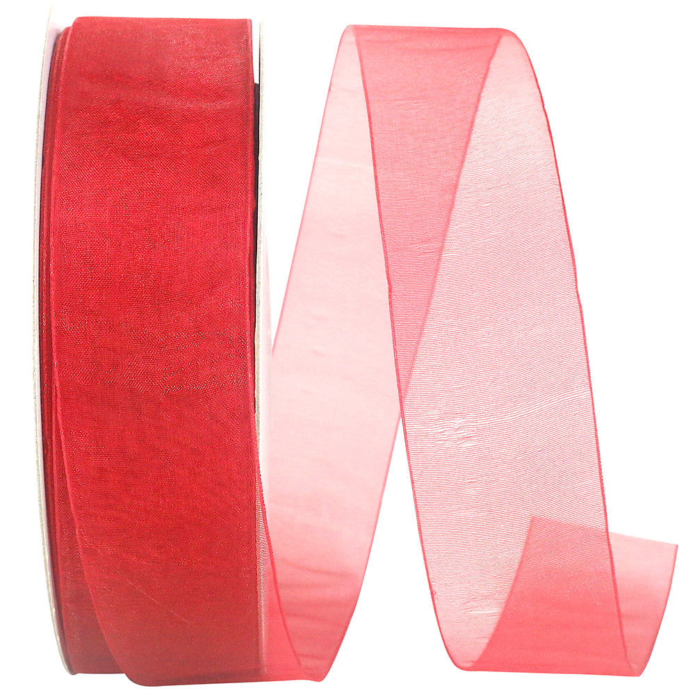 Chiffon Mono Sheer Ribbon Rose 1-1/2 Inch for Bows