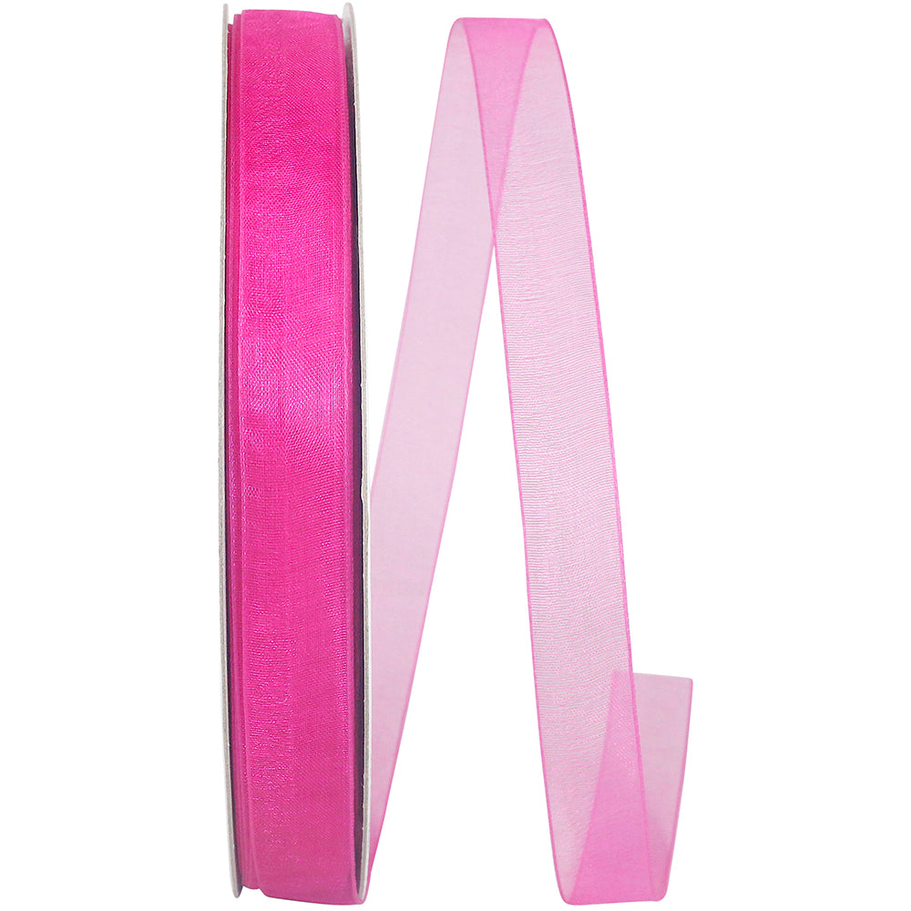 Fuchsia Chiffon Mono Sheer Ribbon 5/8 Inch for Bows