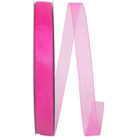 Fuchsia Chiffon Mono Sheer Ribbon 5/8 Inch for Bows