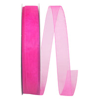 Fuchsia Chiffon Mono Sheer Ribbon 7/8 Inch for Bows