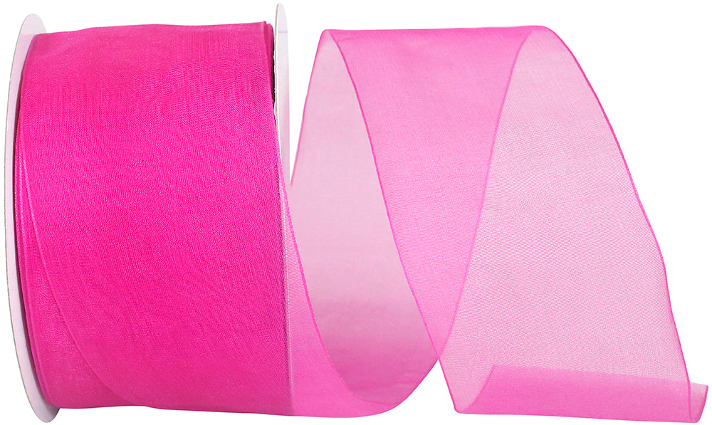 Fuchsia Chiffon Mono Sheer Ribbon 2-1/2 Inch 50 Yards