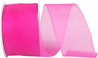 Fuchsia Chiffon Mono Sheer Ribbon 2-1/2 Inch 50Yds