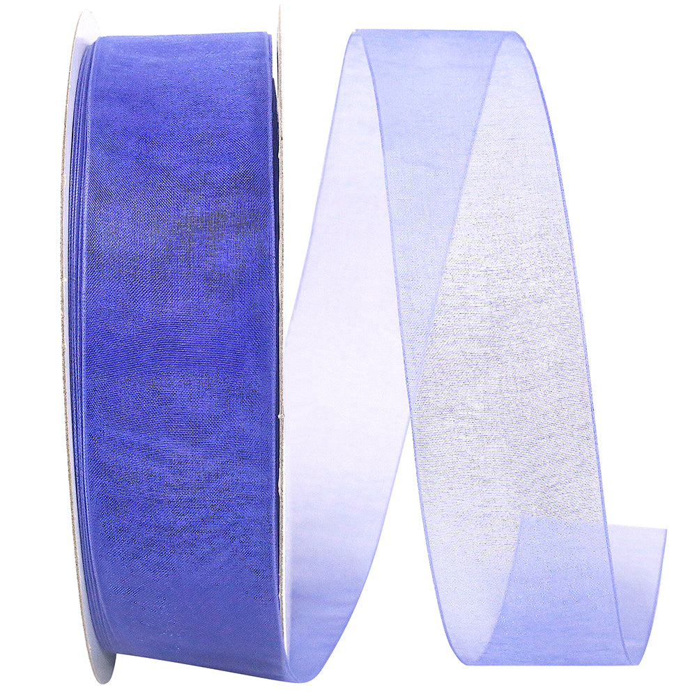 Chiffon Mono Sheer Ribbon Delphinium 1-1/2 Inch 100 Yards