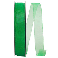 Emerald Chiffon Mono Sheer Ribbon 7/8 Inch for Bows
