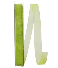 Chiffon Mono Sheer Ribbon Green 5/8 Inch for Wreaths