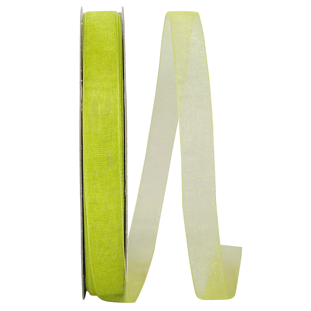 Kiwi Chiffon Mono Sheer Ribbon 5/8 Inch for Wreaths