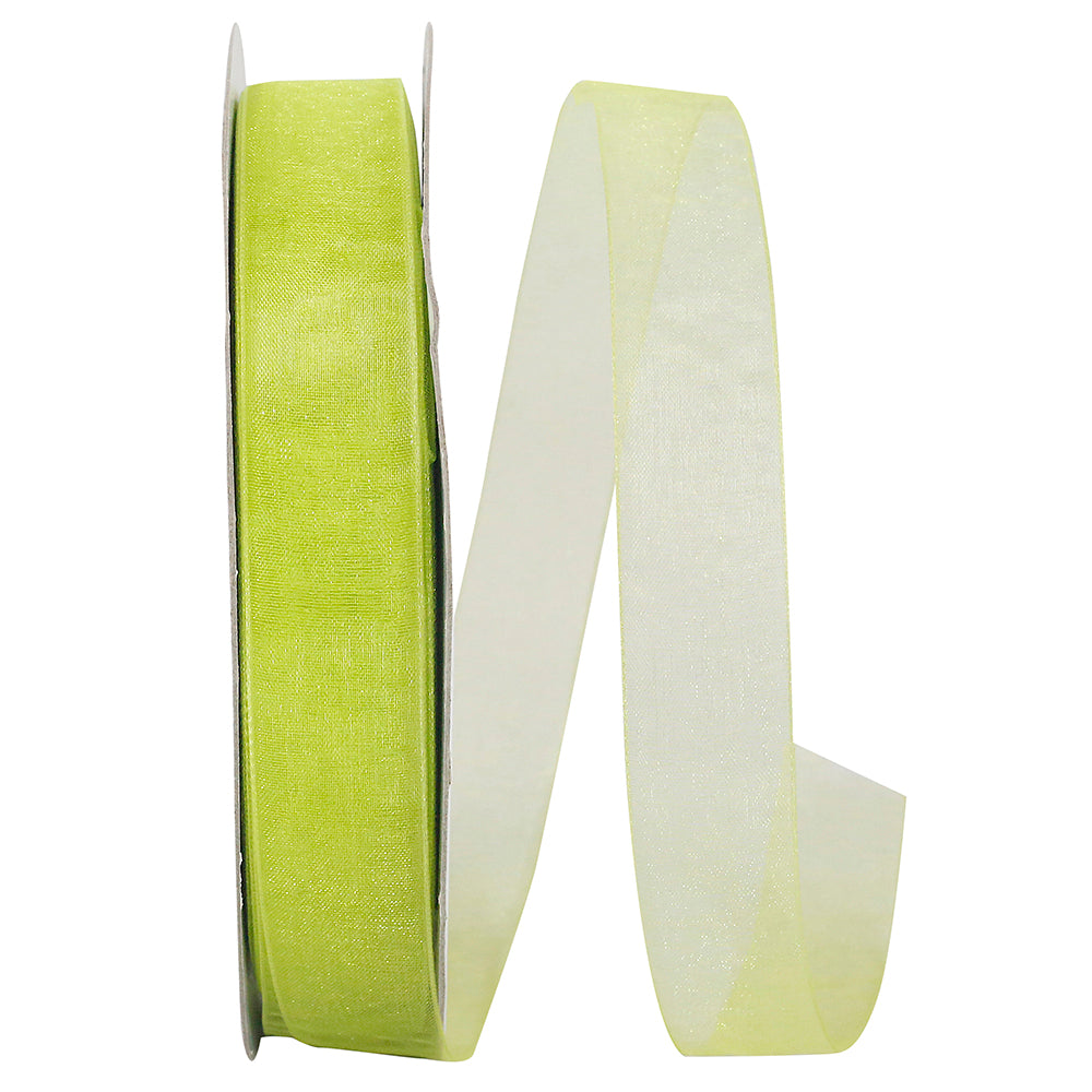 Kiwi Chiffon Mono Sheer Ribbon 7/8 Inch for Wreaths