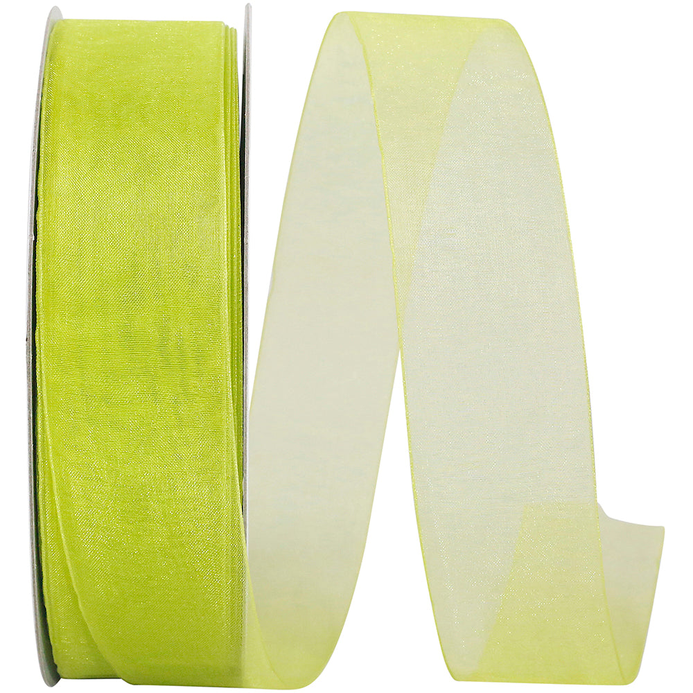 Kiwi Chiffon Mono Sheer Ribbon 1-1/2 Inch for Bows