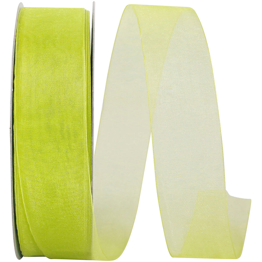 Kiwi Chiffon Mono Sheer Ribbon 1-1/2 Inch for Bows