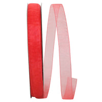 Watermelon Chiffon Mono Sheer Ribbon 5/8 Inch for Bows