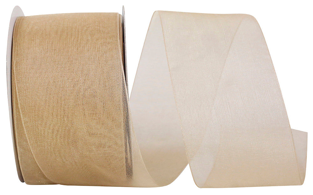 Champagne Chiffon Mono Sheer Ribbon 2-1/2 Inch for Bows