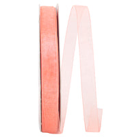 Chiffon Mono Sheer Ribbon Coral 5/8 Inch for Wreaths
