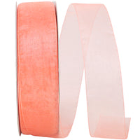 Coral Chiffon Mono Sheer Ribbon 1-1/2 Inch for Bows