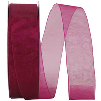 Chiffon Mono Sheer Ribbon Plum 1-1/2 Inch for Bows