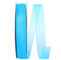 Turquoise Chiffon Mono Sheer Ribbon 7/8 Inch for Wreaths