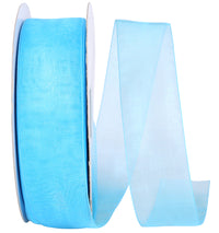 Turquoise Chiffon Mono Sheer Ribbon 1-1/2 Inch for Wreaths