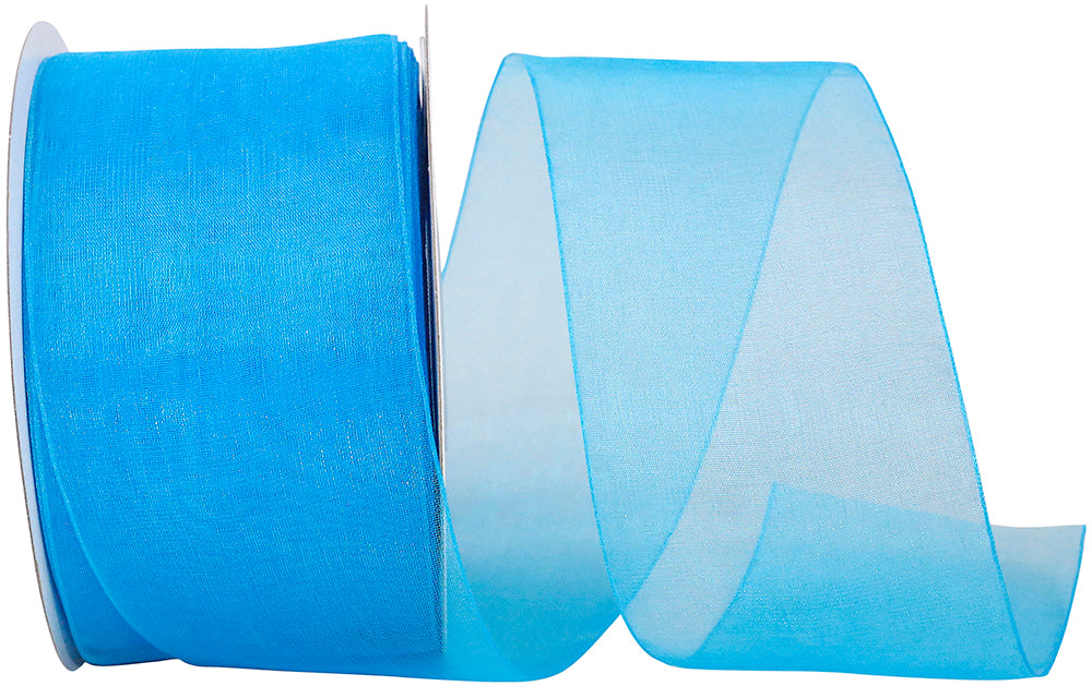 Turquoise Chiffon Mono Sheer Ribbon 2-1/2 Inch for Bows