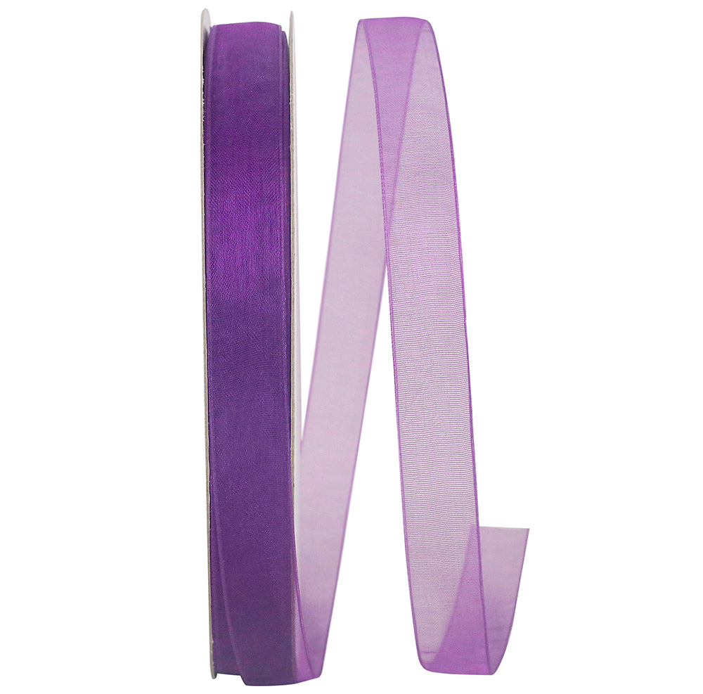 Eggplant Chiffon Mono Sheer Ribbon 5/8 Inch 100 Yards