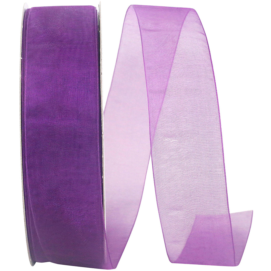 Chiffon Mono Sheer Ribbon Eggplant 1-1/2 Inch 100Yds