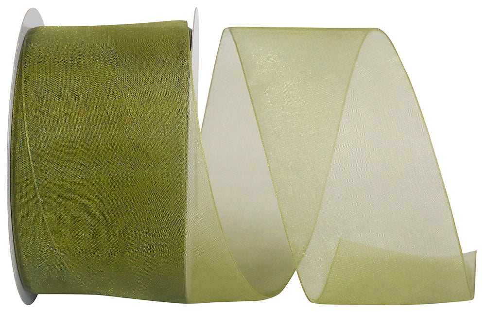 Chiffon Mono Sheer Ribbon Willow 2-1/2 Inch 50 Yards