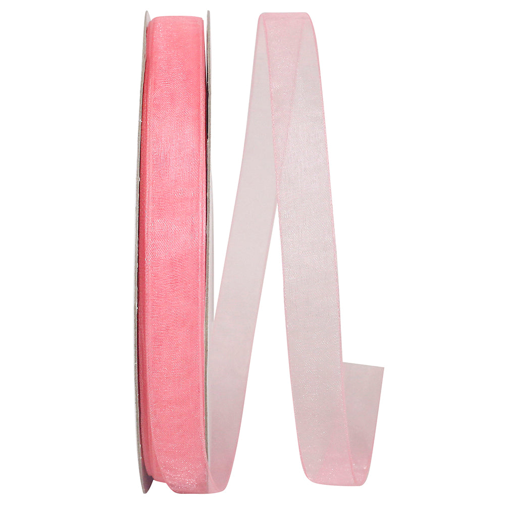 Chiffon Mono Sheer Ribbon Rose 5/8 Inch for Wreaths