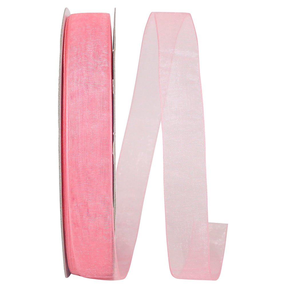 Chiffon Mono Sheer Ribbon Rose 7/8 Inch for Wreaths