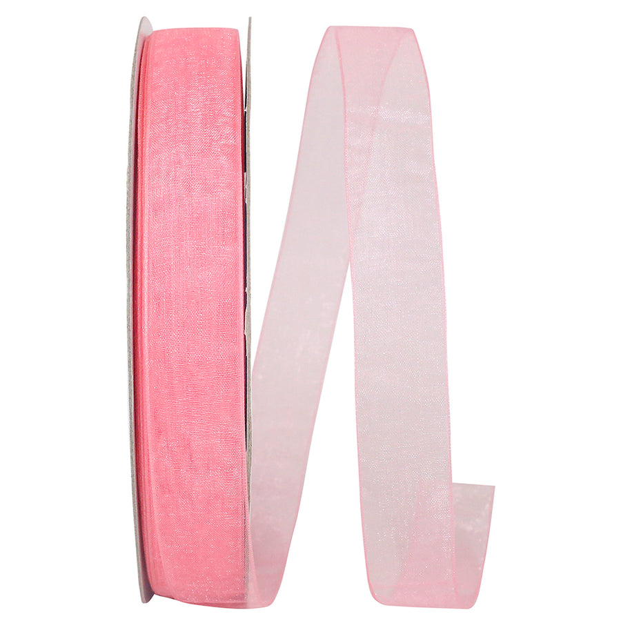 Chiffon Mono Sheer Ribbon Rose 7/8 Inch for Wreaths
