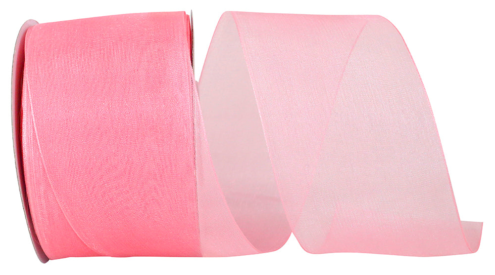 Rose Chiffon Mono Sheer Ribbon 2-1/2 Inch for Bows