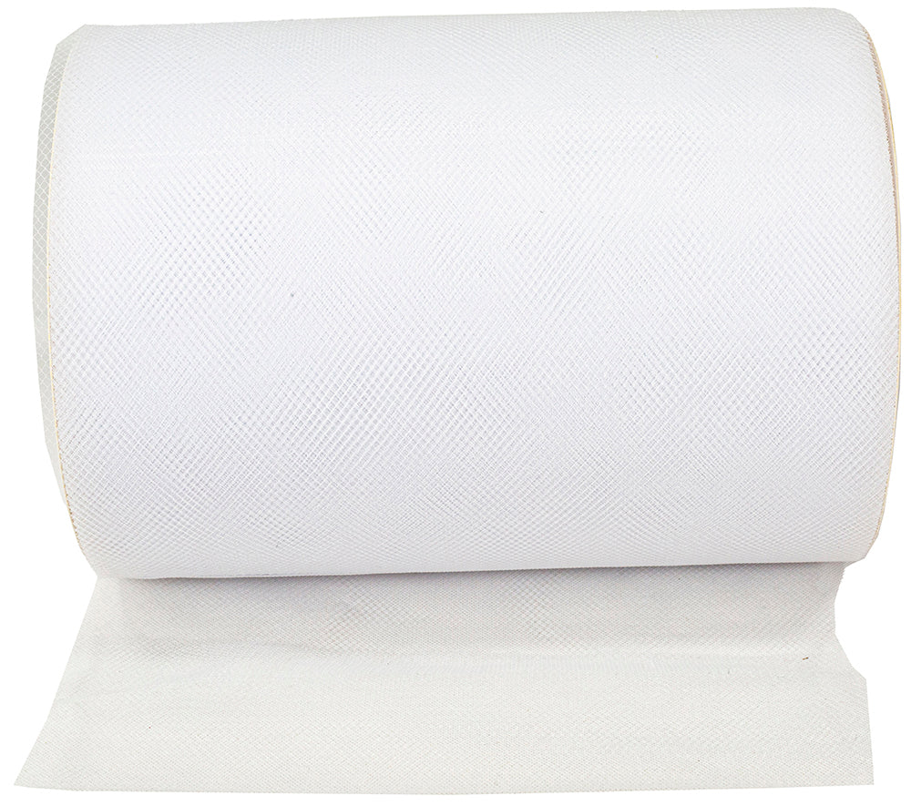 White 6 Inch Tulle Standard Ribbon for Wreaths & Bows